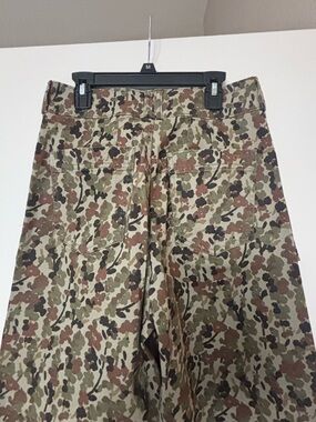 Pilcro Cropped Camouflage Print Ankle Pants in Olive, Brown, Black